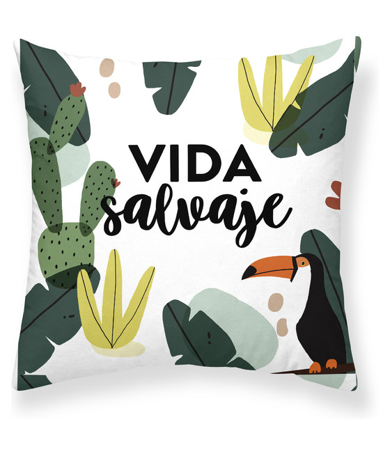 FUNDA DE COJÍN REVERSIBLE 100% ALGODÓN 50X50CM MODELO VIDA SALVAJE DE POLARVALENCIA*.-CYT-162078