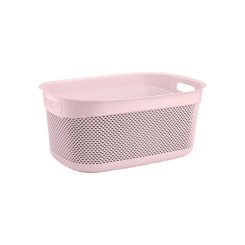 cesta resina rectangular c/asas rosa (55x36,5x25cm) 33l 7house