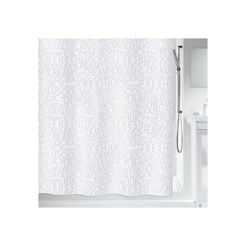 spirella creamy cortina de ducha 180x200cm 100% polyester gris