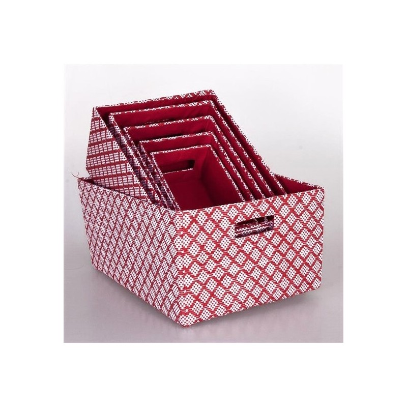 juego de 6 cajas rectangulares - rojo