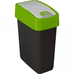 set de 3 cubos de basura premium magne con tapa abatible tacto suave de 10 25 45 litros en color verde