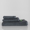 toalla de ducha de algodón, en color gris oscuro, 140x70 cm