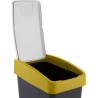set de 3 cubos de basura premium magne con tapa abatible, tacto suave de 10/25/45 litros en color amarillo