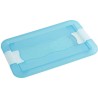 2x cubo de almacenaje con tapa, plástico, azul transparente, 4 l