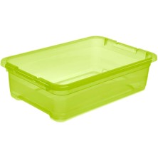 pack de 2 cubos de almacenaje 28/52 litros con tapa cornella de plastico verde transparente