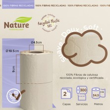 gc nature papel higiénico doméstico, de celulosa nature: 48 rollos de 34,5 m. c/u; 1656 metros totales de papel de baño