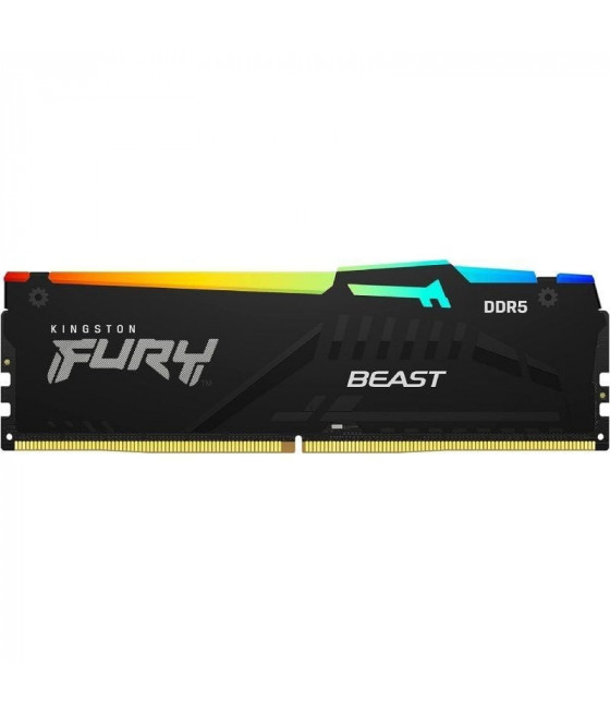Memoria RAM Kingston FURY Beast RGB 8GB/ DDR5/ 6000MHz/ 1.35V/ CL40/ DIMM CYD-0119797