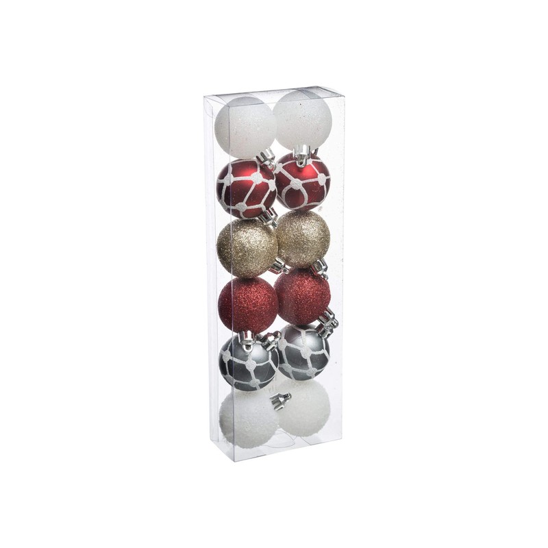 lote de 12 bolas navideñas de 40 mm - diseño surtido