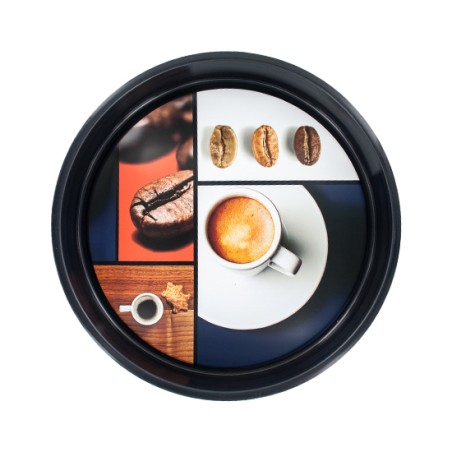 bandeja chapa redonda diseño taza de café