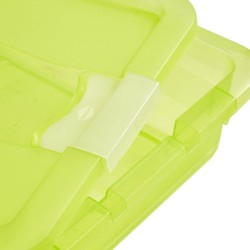 2x cubo de almacenaje con tapa, plástico, verde transparente, 7 l