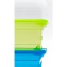 pack de 4 cubos de almacenaje 4/7/12/24 litros con tapa cornella de plastico verde transparente