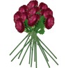 pack de 12 ramos de ranunculo gigante con tacto natural 55 cm con flores de 12 cm en color fucsia