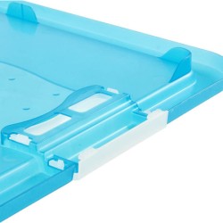 2x cubo de almacenaje con tapa, plástico, azul transparente, 12 l