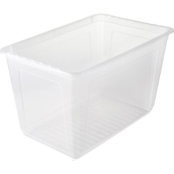 2x cajas de almacenaje, plástico, natural transparente, 59 x 39 x 35 cm