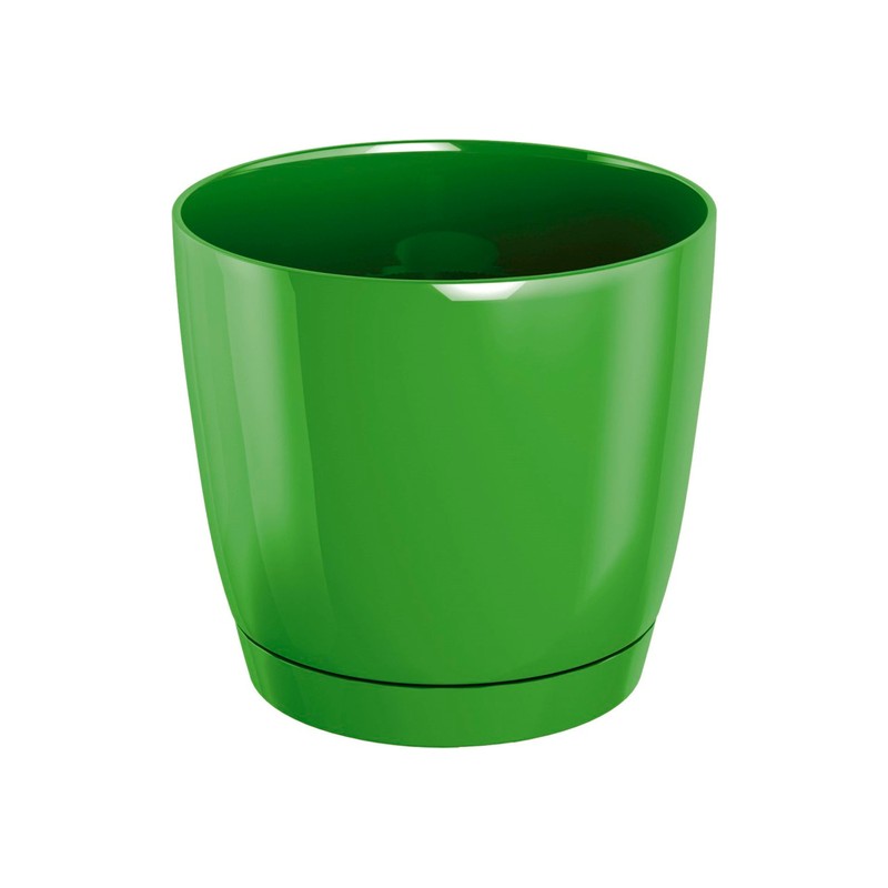 maceta redonda de plastico coubi round p en color verde oliva 24 x 24 x 22 (altura) cm