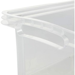 caja de almacenaje con asas integradas - tamaño s - 35 x 21 x 15 cm - 6,5 l - transparente