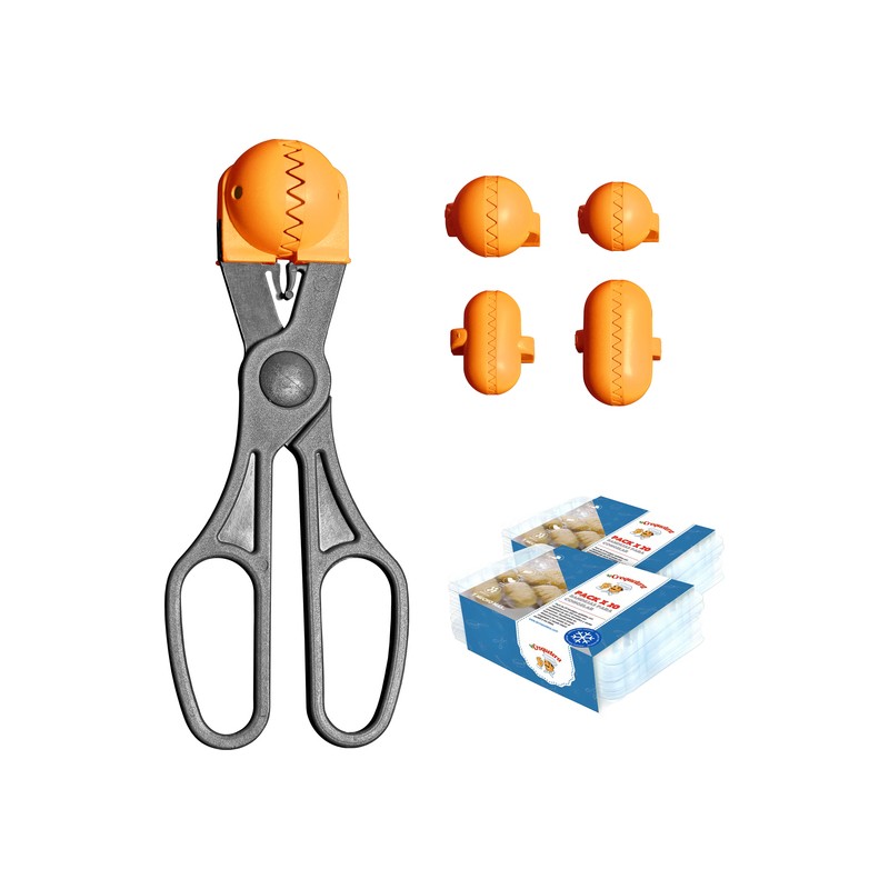 la croquetera pack - 4 moldes para masas + 40 bandejas conservación - naranja