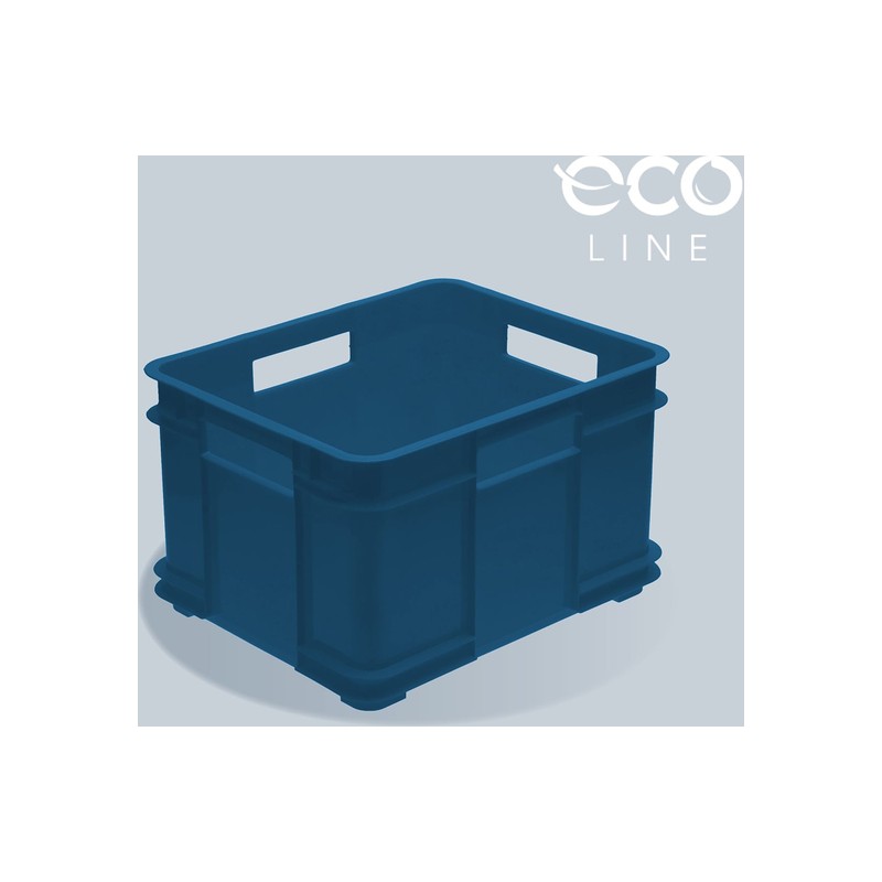 caja de almacenaje plástico eco (pp), 43x35x24 cm, 28 l, azul
