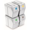 juego de 4 cubos de reciclaje 80l prosperplast sortibox de plastico en color blanco