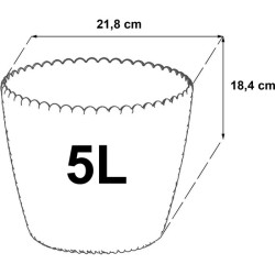 maceta redonda 5l prosperplast splofy de plastico en color mocca, 21,8 x 18,4 cm