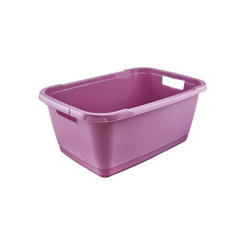 cesta de la colada, plástico, sólido, 52 l - frambuesa, 65x44x28 cm
