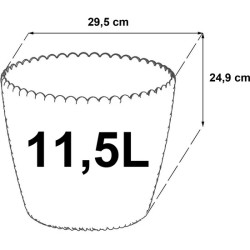 maceta redonda 11,5l prosperplast splofy de plastico en color crema, 29,5 x 24,9 cm