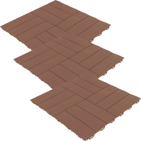 pack 3 baldosas para terraza de 55,5x55,5 cm efecto cruzado. cobertura total 0,9 m2 – colección marte marrón