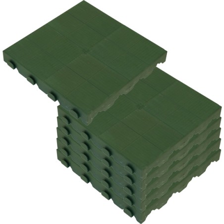 pack de 6 baldosas plásticas para suelo exterior de 39x39x4,8 cm. superficie total 0,9m² colección combi - verde