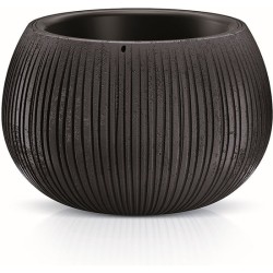 prosperplast beton bowl de plástico con depósito en color cemento negro - 21,8x37x37 cms