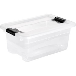 pack de 4 cubos de almacenaje 4/7/12/24 litros con tapa cornella de plastico transparente