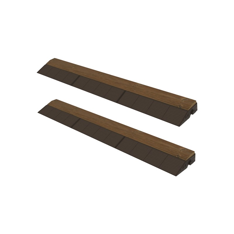 set 2 x bordes finalización uniforme combi-wood madera de 117x19,5x6 cm, acabado hembra