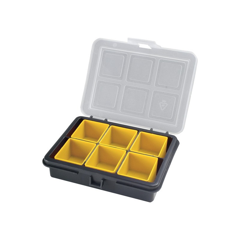 organizador de plástico con 6 cajas extraíbles en el interior 120x100x28 mm