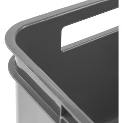 caja de almacenaje m, plástico eco (pp), 35 x 27 x 22 cm, 16 l, gris