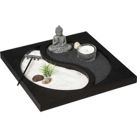 jardín zen yin yang el set incluye: piedras, 1 porta velas, arena