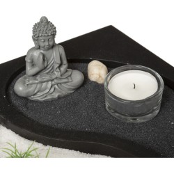 jardín zen yin yang el set incluye: piedras, 1 porta velas, arena