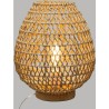 lámpara de mesilla de metal y papel con base de madera