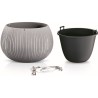bowl ws de plástico con depósito en color cemento, 19,5 x 29 x 29 cms