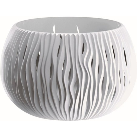 prosperplast bowl sandy de plástico con depósito en color blanco, 11 x 14,4 x 14,4 cms