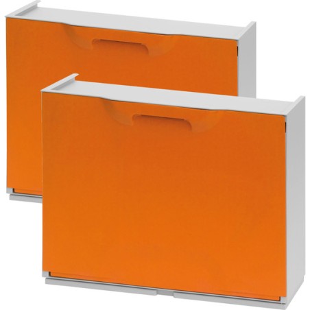 pack de 2 zapateros en polipropileno color naranja