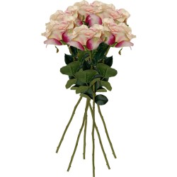 pack de 6 ramos de rosas con tacto natural de 69 cm con flor de diam 11 cm en color rosa