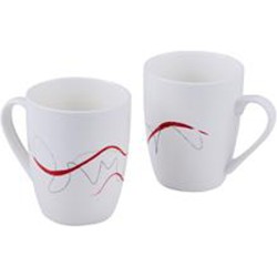 set de 2 tazas mugs new bone china pierre cardin en color blanco
