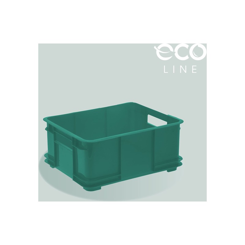 caja de almacenaje, plástico eco (pp), 43x35x17,5 cm, verde