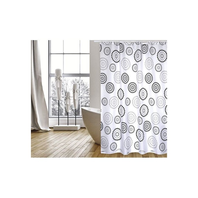 cortina de baño poliester gris