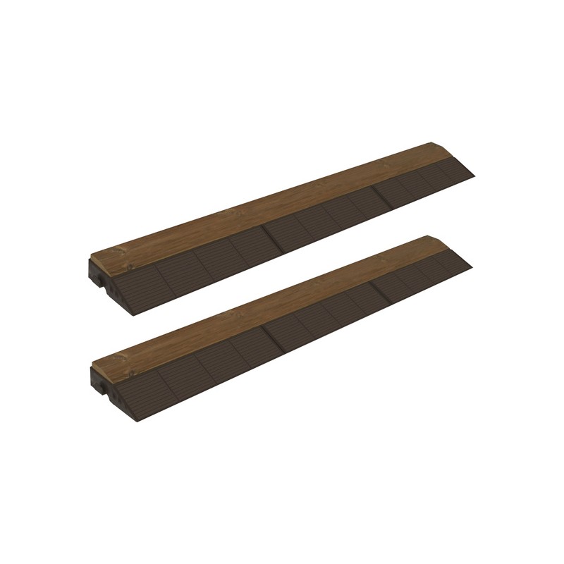 set 2 x bordes finalización uniforme combi-wood madera de 117x20,5x6 cm, acabado macho