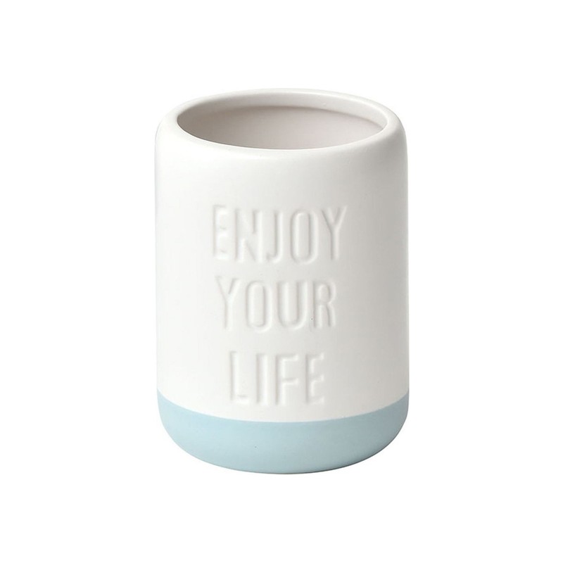 vaso de baño enjoy your life hecho en dolomite blanco y turquesa