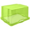 2x caja de almacenaje con asas integradas, tamaño: xl, 43 x 35 x 23 cm, 24 l, verde transparente