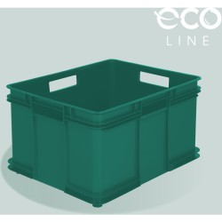 2x caja de almacenaje eurobox xxl, plástico eco (pp), 52 x 43 x 28 cm, 54 l, verde