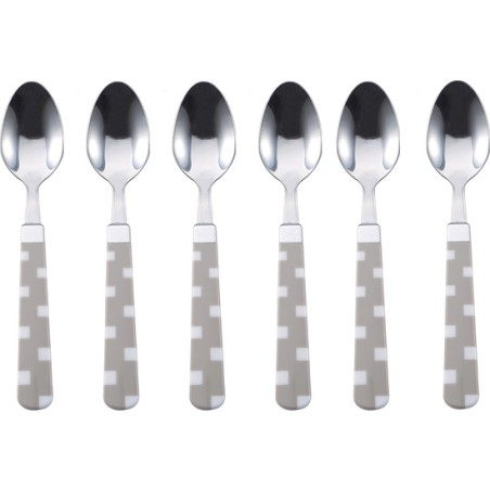 set de 6 cuchararillas de acero inoxidable grises