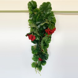 planta colgante geranio artificial de 80 cm en color rojo