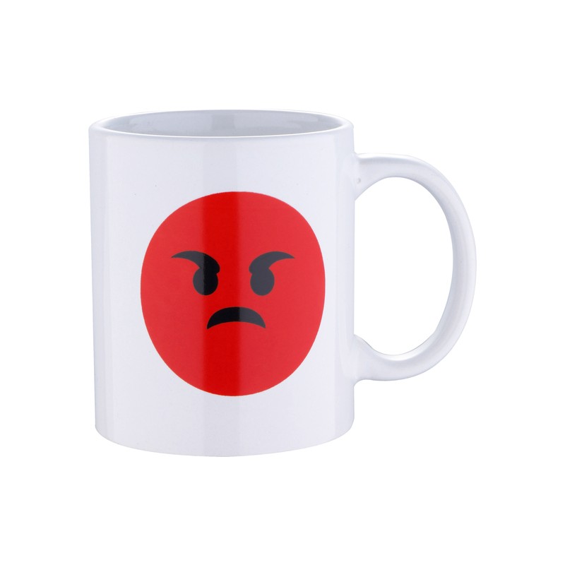 mug 33cl gres angry white emoticon